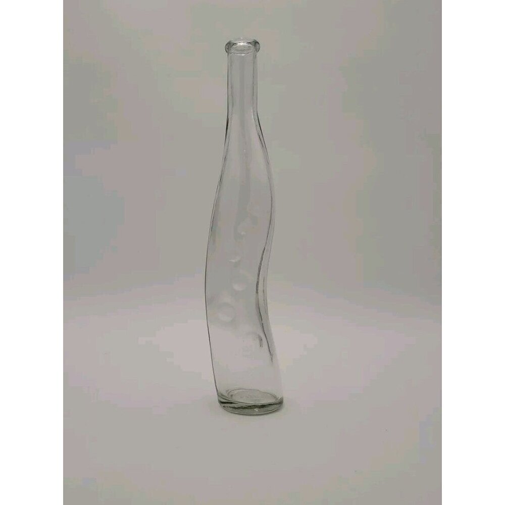 Vintage Clear Glass Lutex 6 Stem Vase‎ Bottle Bubble Dot Design 12 inch